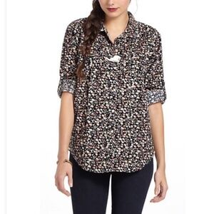 Anthropologie Birds of Paradis by Trovata Fine-Wale Corduroy Floral Shirt Size M